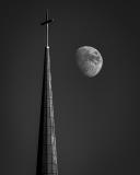 FBC Steeple with Rising Moon